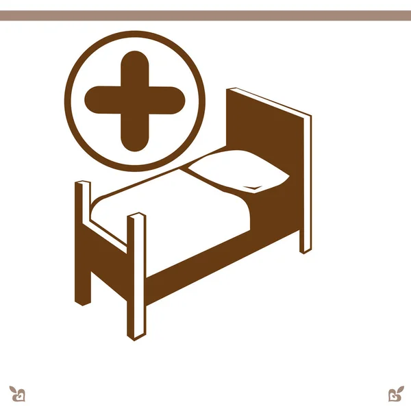 Icono de cama de hospital — Vector de stock