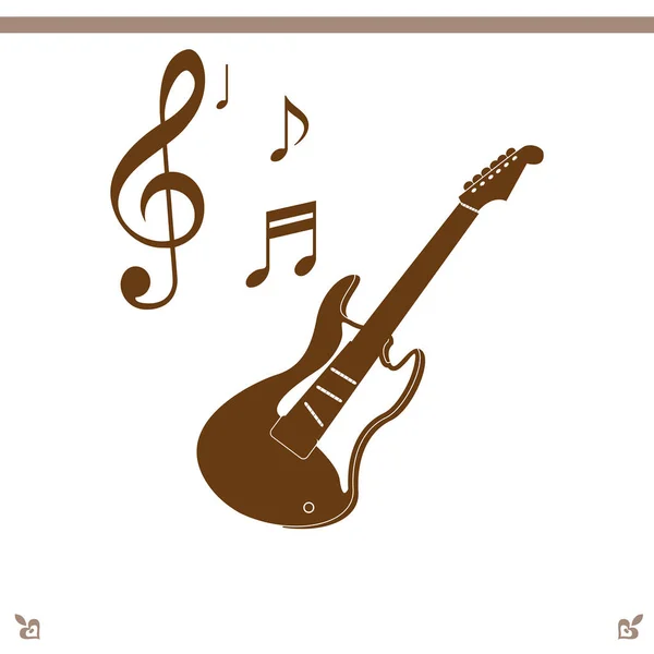 Illustration zur Ikone der Gitarre — Stockvektor