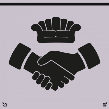 Kanepe ve el sıkışma simgesi