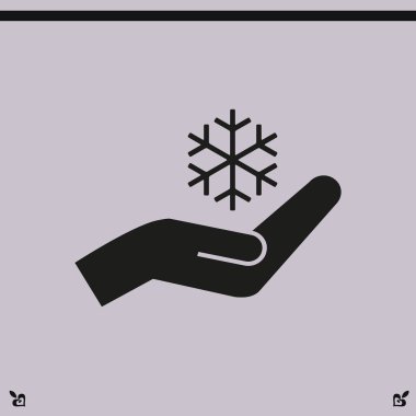 Kar tanesi ve el simgesi
