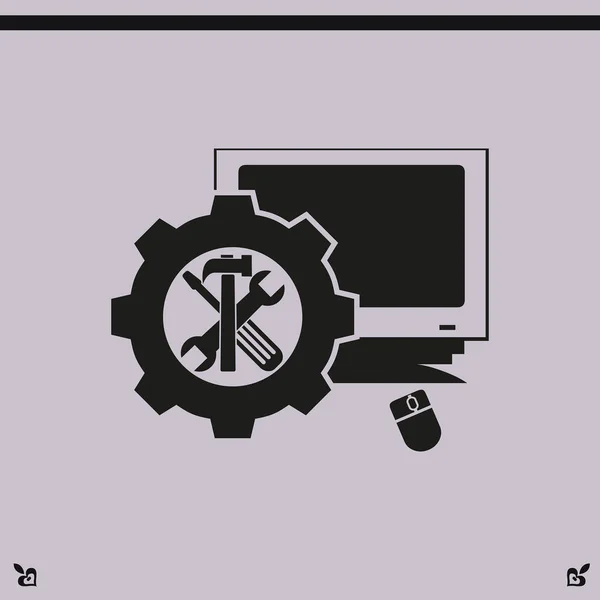 Pictogram voor computer reparatie — Stockvector