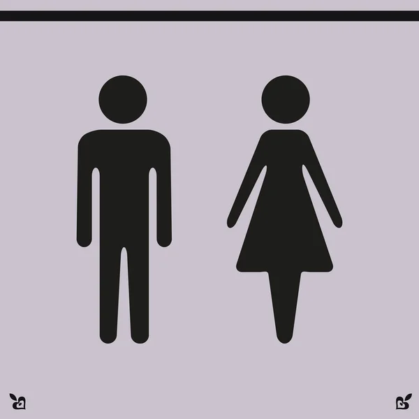 Hombre y mujer icono — Vector de stock