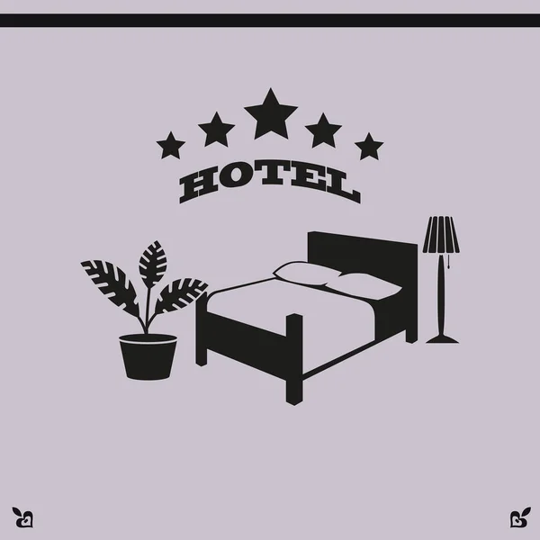 Sinal da ilustração do hotel — Vetor de Stock