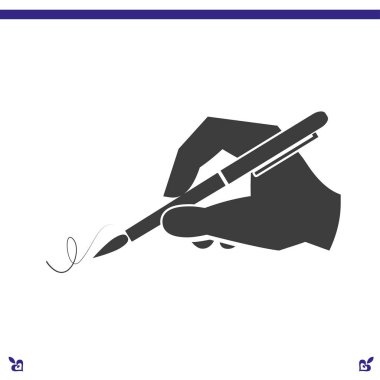 El ile bir kalem simgesi