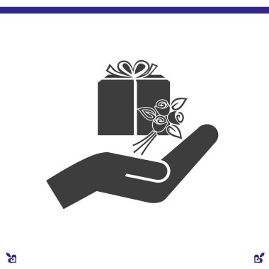 hediye ve el simgesi