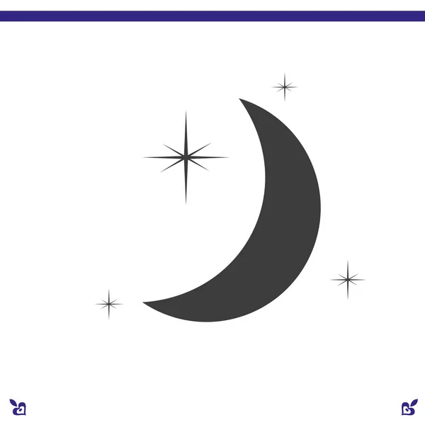 Moon & stars  icon — Stock Vector