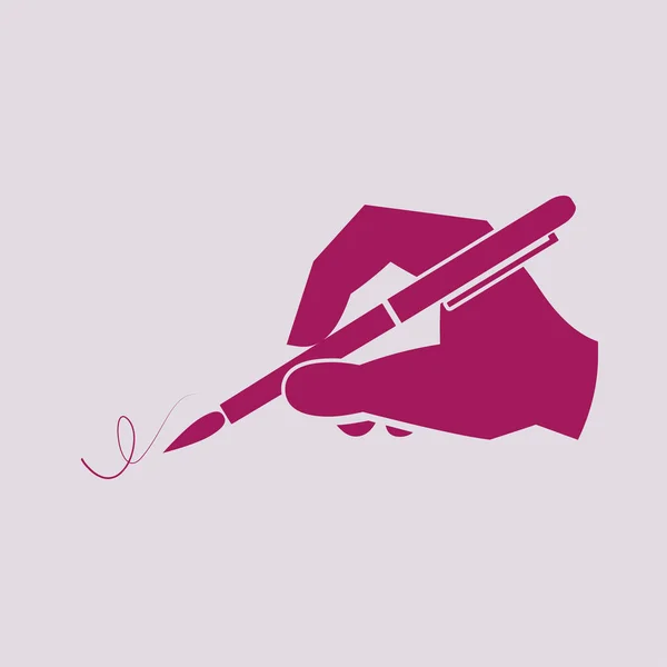 Main avec une icône de stylo — Image vectorielle
