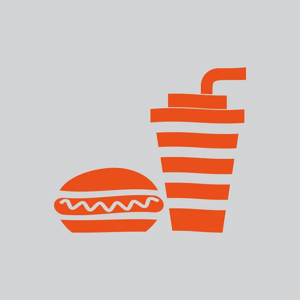 Hotdog and drink  icon — Stock Vector