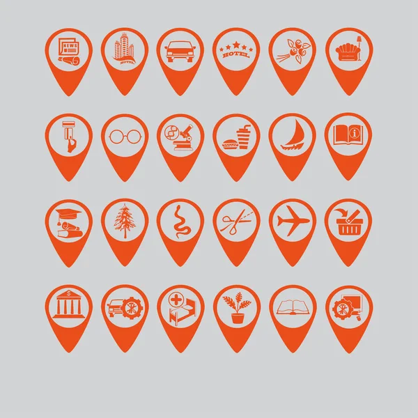 Map pointers set  icons — Stock Vector