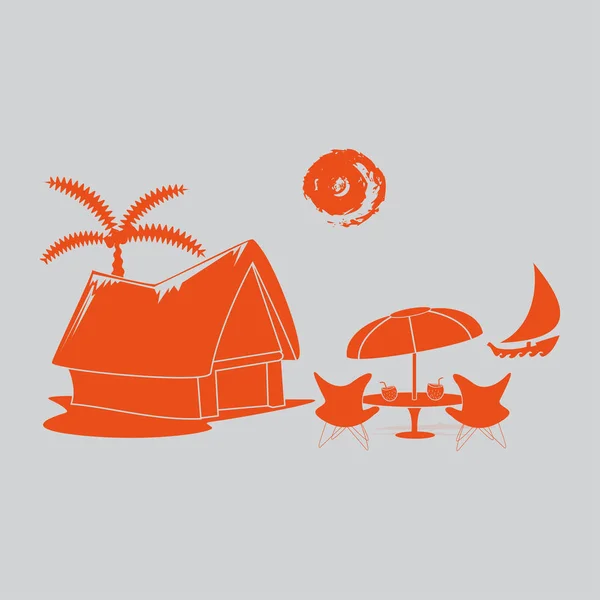 Strand shack pictogram — Stockvector