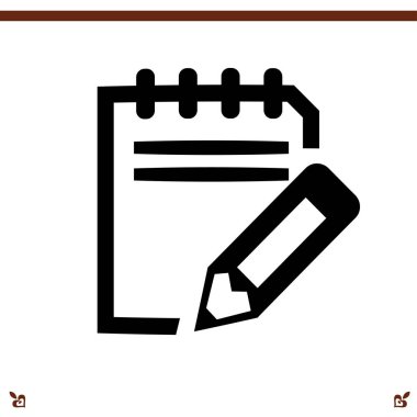 defter ve kalem simgesini