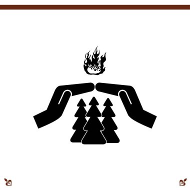 Orman yangın simgeyi koru