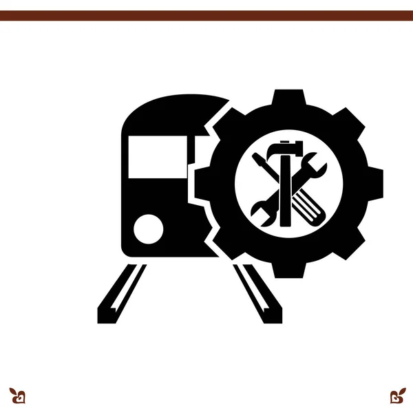Ícone de reparo de trem — Vetor de Stock