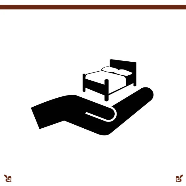 เตียงและไอคอนมือ — ภาพเวกเตอร์สต็อก