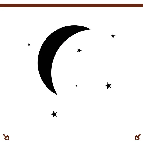 Moon & stjärnor i ikonen — Stock vektor