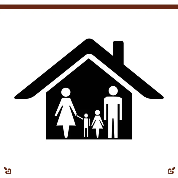 Familjens hus-ikonen — Stock vektor