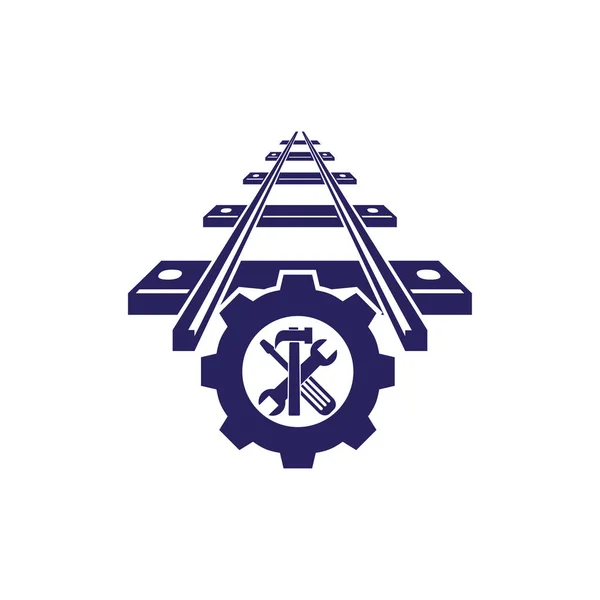 Reparatie van spoorweg-pictogram — Stockvector