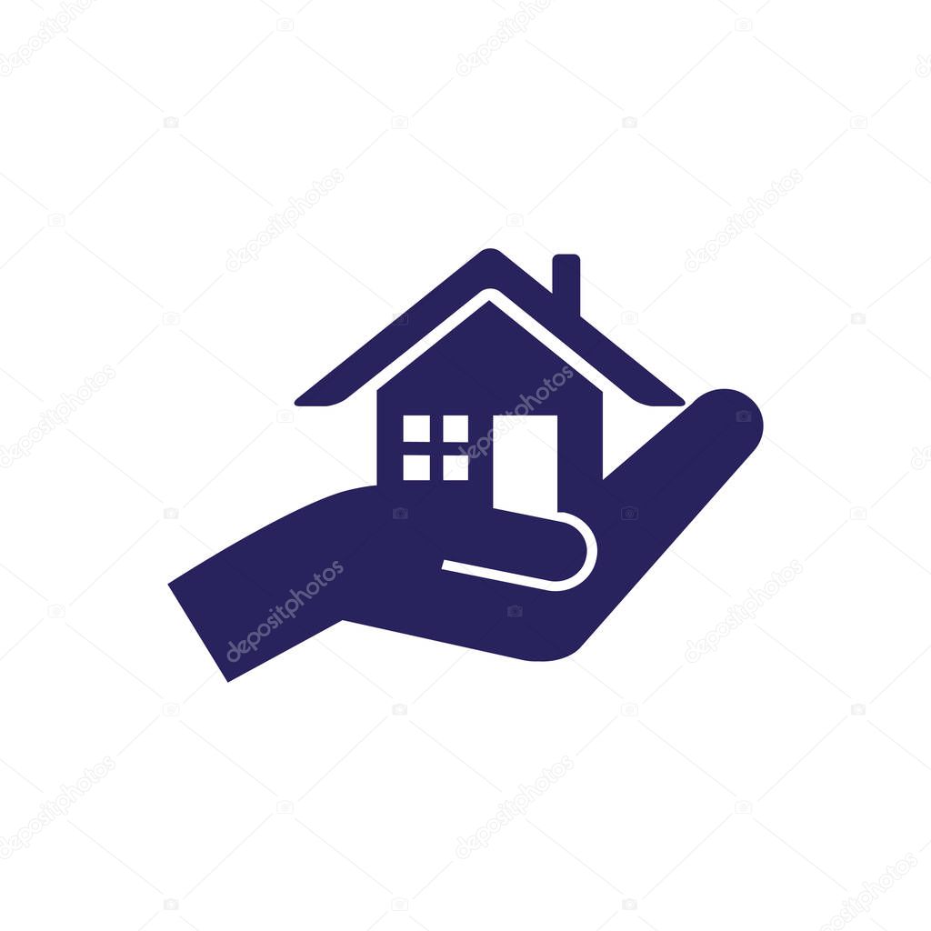 house and hand icon