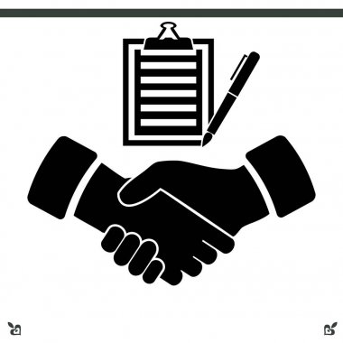 Denetim listesi ve el sıkışma simgesi