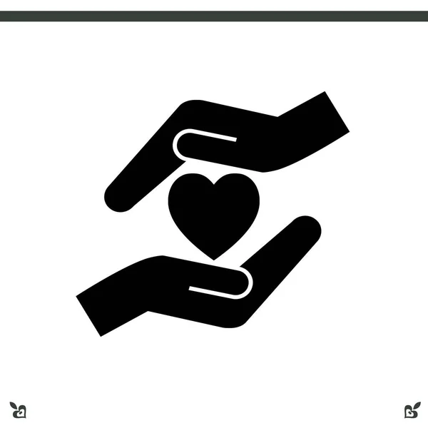 Heart and hands icon — Stock Vector