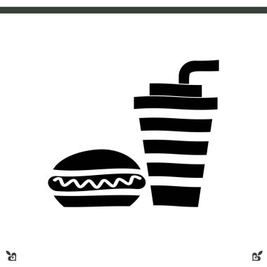 Burger ve içki simgesi