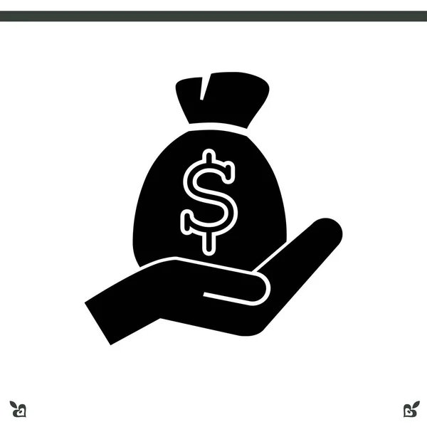 Moneybag och hand-ikonen — Stock vektor