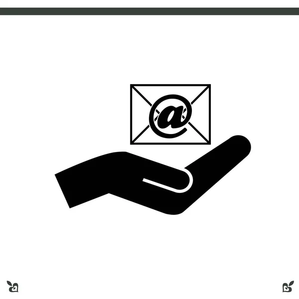 E-Mail in der Hand Symbol — Stockvektor