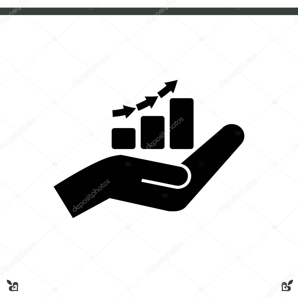 Hand and profit icon