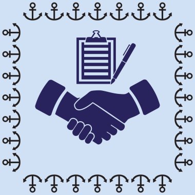 Belge ve hanshake simgesi