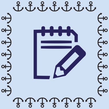 defter ve kalem simgesini