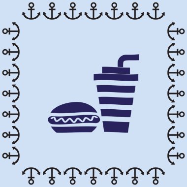 Burger ve içki simgesi