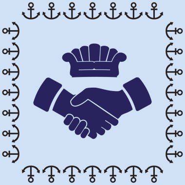 Kanepe ve el sıkışma simgesi