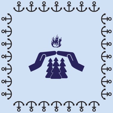 Orman yangın simgesinden korumak için