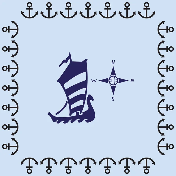 Pusula ve tekne simgesi