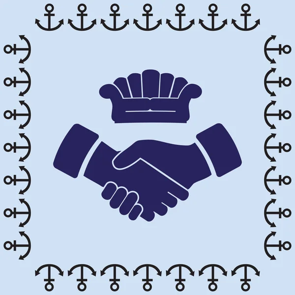 Kanepe ve el sıkışma simgesi