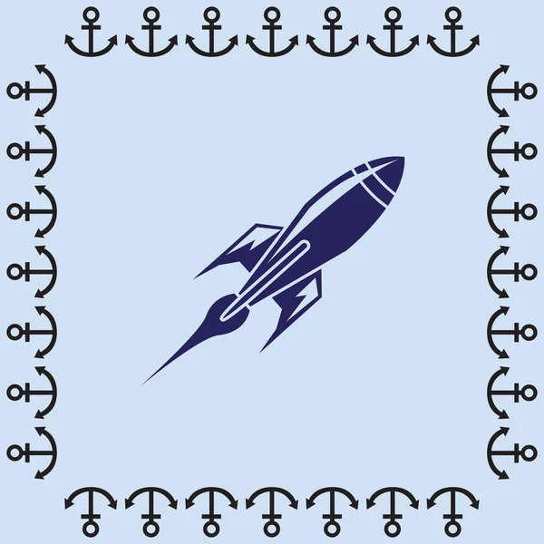 Raketen ikonen — Stock vektor