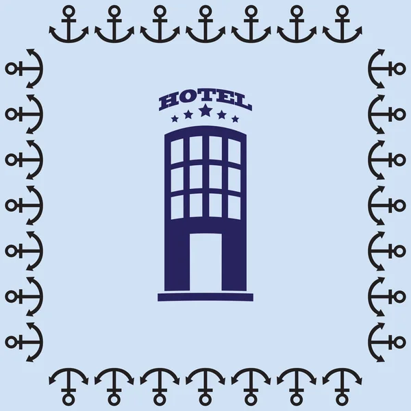 Icoana clădirii hotelului — Vector de stoc
