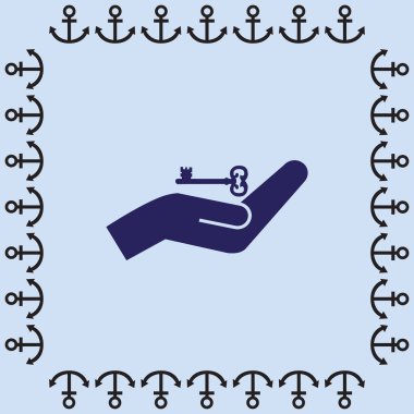 el ve anahtar simgesi