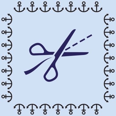 Makasla kesme satırı simgesi