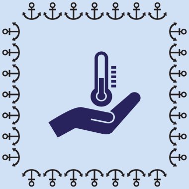 termometre içinde el simgesi