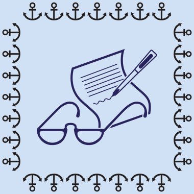 Gözlük ve belge simgesi