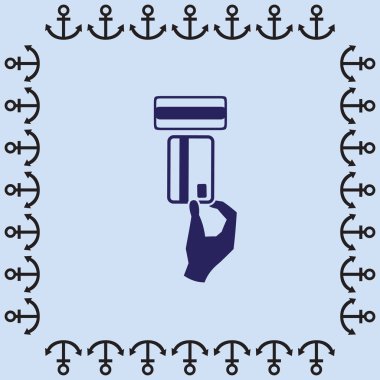 Kredi kartı ve el simgesi