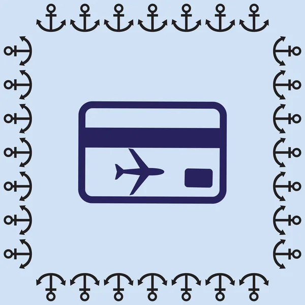 Літак квиток значок — стоковий вектор