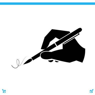 El ile bir kalem simgesi