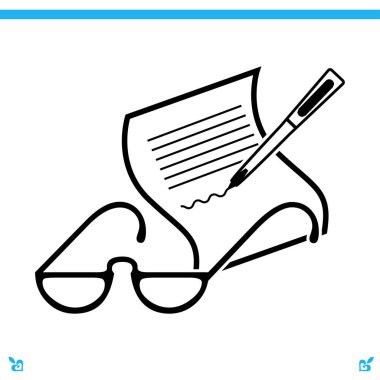 Belge ve gözlük simgesi
