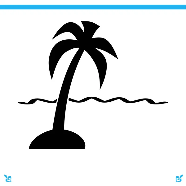 Icône web île tropicale — Image vectorielle