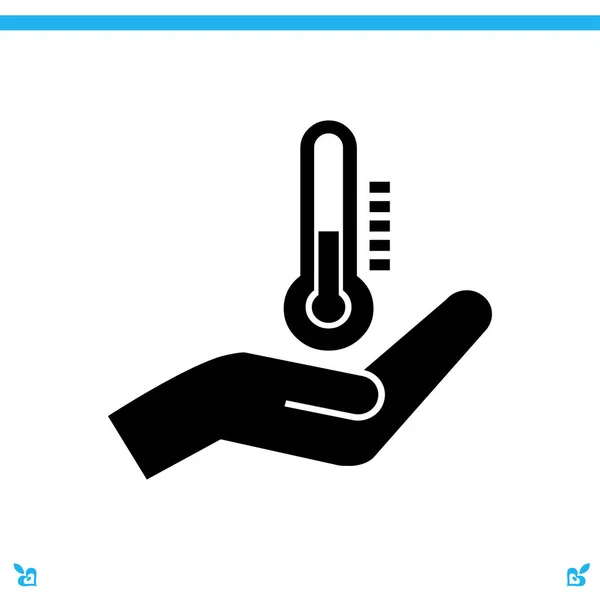 Termometre içinde el simgesi — Stok Vektör