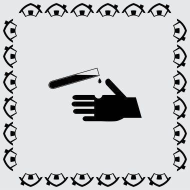 test tüpü simgesi risk el için 