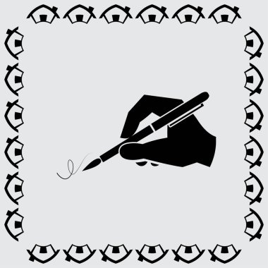 El ile bir kalem simgesi