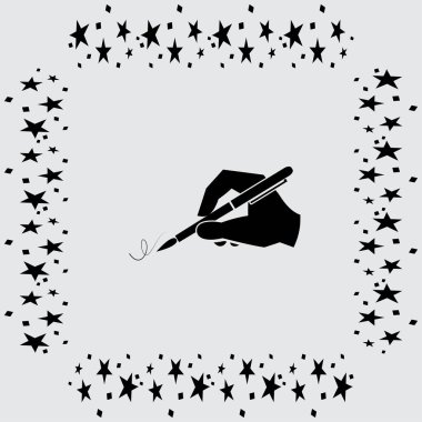 El ile bir kalem simgesi